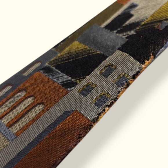 🍁Vintage 100% Silk Handmade City Tie - Picture 5 of 8